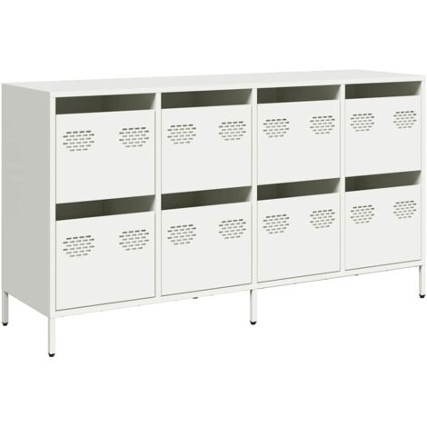 vidaXL Credenza Bianca 135x39x73,5 cm in Acciaio Laminato a