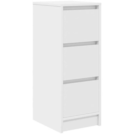 vidaXL Credenza Bianca 29,5x34x76 cm in Legno Multistrato