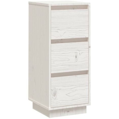 vidaXL Credenza Bianca 32x34x75 cm in Legno Massello di Pino