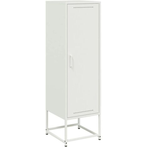 vidaXL Credenza Bianca 36x39x123 cm in Acciaio