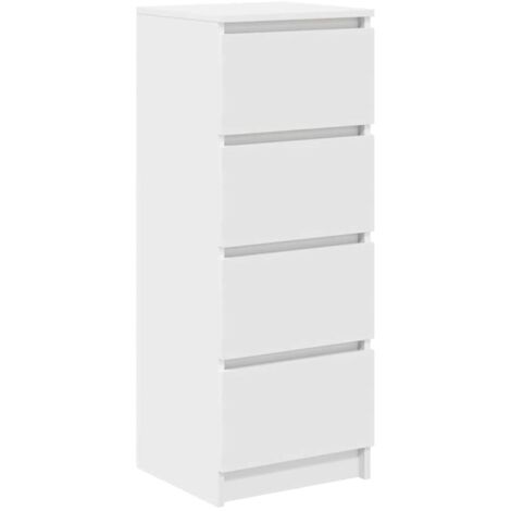 vidaXL Credenza Bianca 37,5x35x99 cm in Legno Multistrato