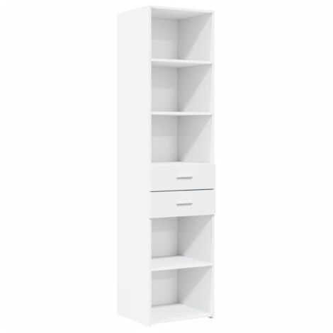 vidaXL Credenza Bianca 45x42,5x185 cm in Legno Multistrato