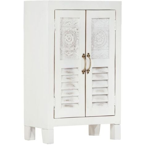 vidaXL Credenza Bianca 55x30x90 cm in Legno Massello di Acacia