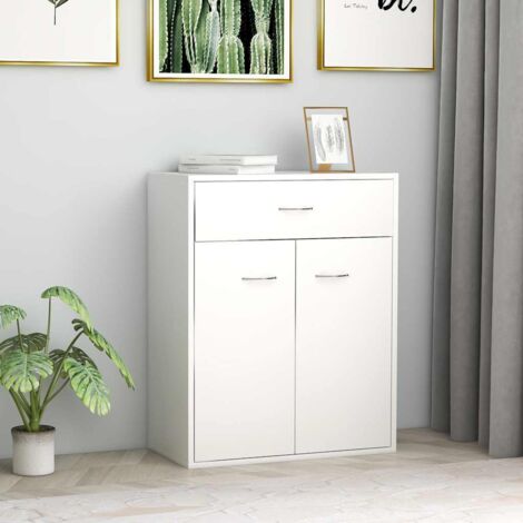 vidaXL Credenza Bianca 60x30x75 cm in Legno Multistrato