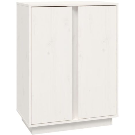 vidaXL Credenza Bianca 60x35x80 cm in Legno Massello di Pino