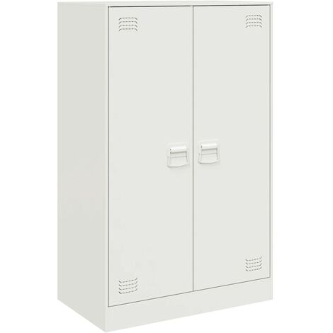 vidaXL Credenza Bianca 67x39x107 cm in Acciaio