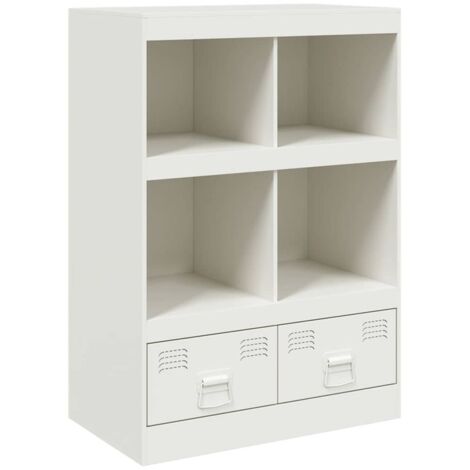 vidaXL Credenza Bianca 67x39x95 cm in Acciaio