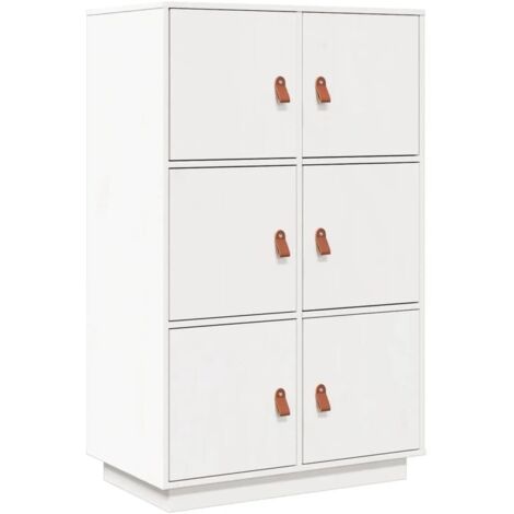 vidaXL Credenza Bianca 67x40x108,5 cm in Legno Massello di Pino