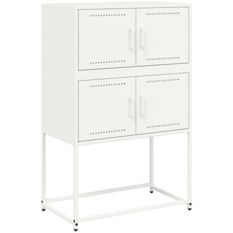vidaXL Credenza Bianca 68,5x38,5x107 cm in Acciaio