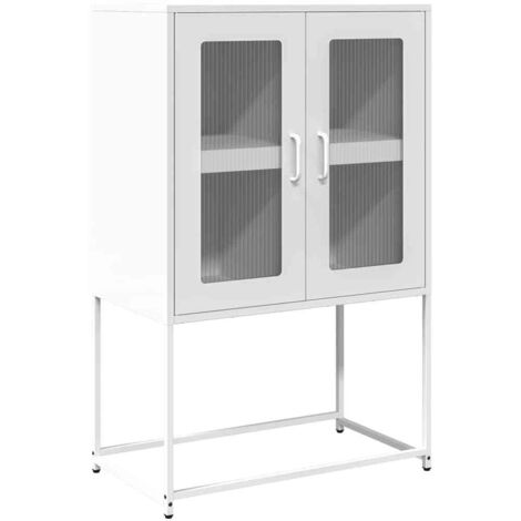 vidaXL Credenza Bianca 68x39x107 cm in Acciaio