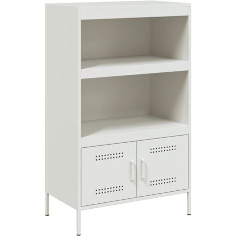 vidaXL Credenza Bianca 68x39x113 cm in Acciaio