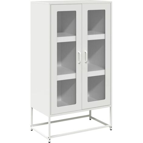 vidaXL Credenza Bianca 68x39x123 cm in Acciaio