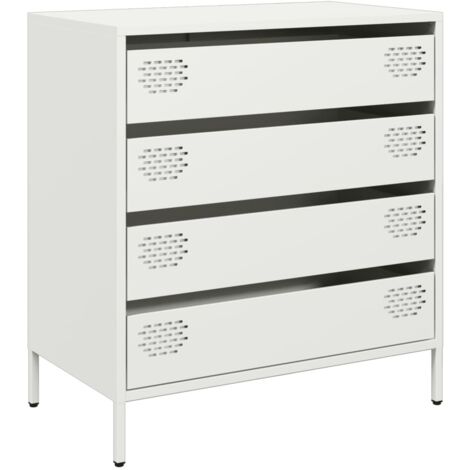vidaXL Credenza Bianca 68x39x73,5 cm in Acciaio Laminato a Freddo