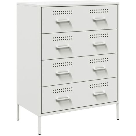 vidaXL Credenza Bianca 68x39x89 cm in Acciaio