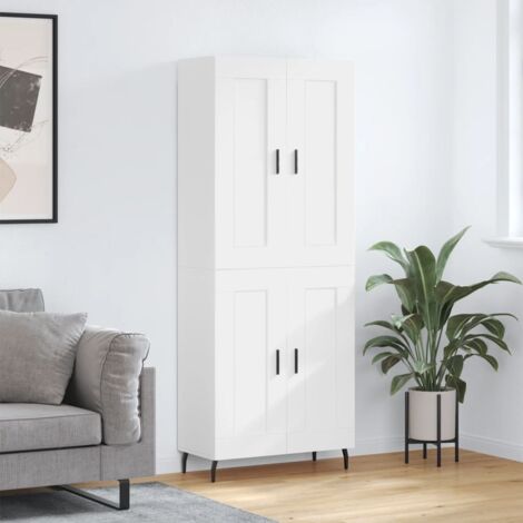 vidaXL Credenza Bianca 69,5x34x180 cm in Legno Multistrato