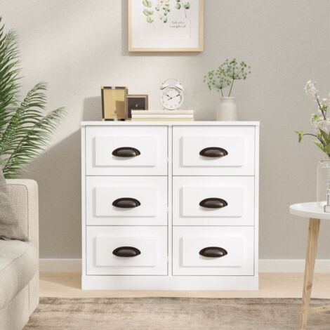 vidaXL Credenza Bianca 70x35,5x67,5 cm in Legno Multistrato