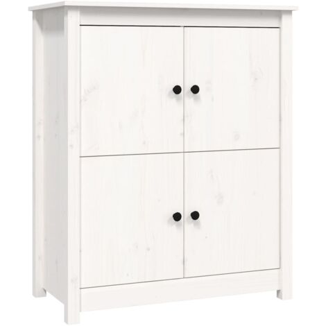 vidaXL Credenza Bianca 83x41,5x100 cm in Legno Massello di Pino