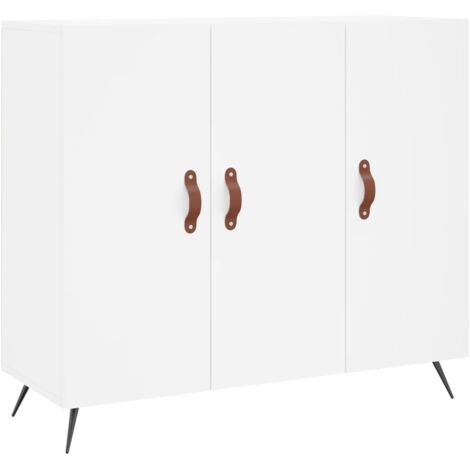 vidaXL Credenza Bianca 90x34x80 cm in Legno Multistrato