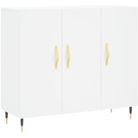vidaXL Credenza Bianca 90x34x80 cm in Legno Multistrato