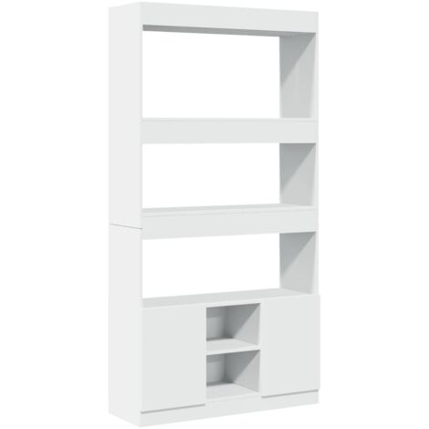 vidaXL Credenza Bianca 92x33x180 cm in Legno Multistrato