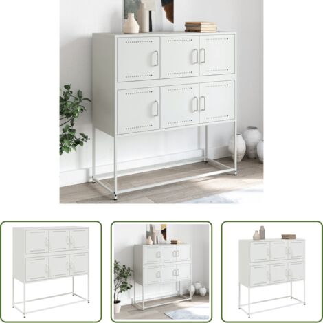 vidaXL Credenza bianca -  Credenza Bianca 100,5x39x107 cm in Acciaio