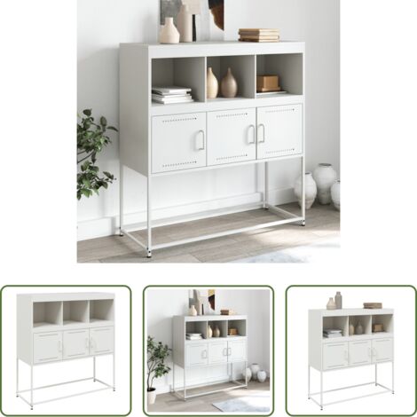 vidaXL Credenza bianca -  Credenza Bianca 100,5x39x107 cm in Acciaio