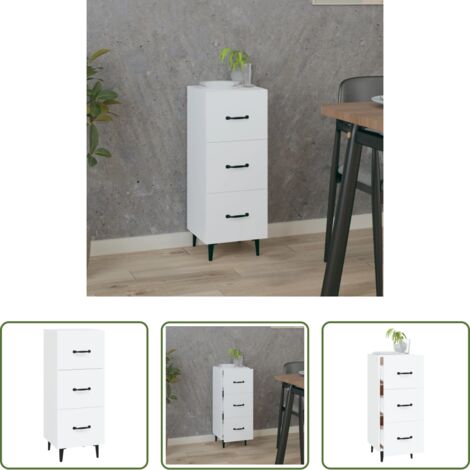 vidaXL Credenza bianca -  Credenza Bianca 34,5x34x90 cm in Legno Multistrato