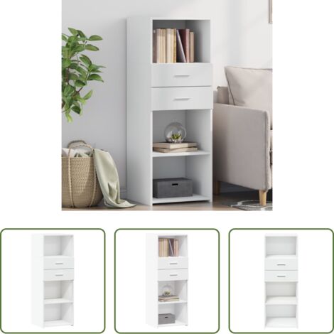 vidaXL Credenza bianca -  Credenza Bianca 45x42,5x124 cm in Legno Multistrato