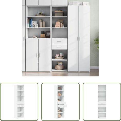 vidaXL Credenza bianca -  Credenza Bianca 45x42,5x185 cm in Legno Multistrato