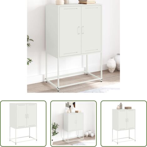 vidaXL Credenza bianca -  Credenza Bianca 68,5x38,5x107 cm in Acciaio