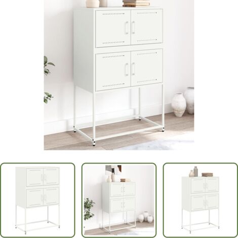 vidaXL Credenza bianca -  Credenza Bianca 68,5x38,5x107 cm in Acciaio