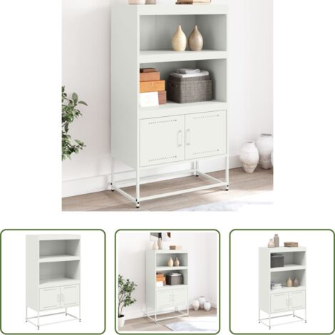 vidaXL Credenza bianca -  Credenza Bianca 68,5x38,5x123,5 cm in Acciaio