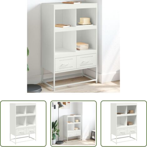 vidaXL Credenza bianca -  Credenza Bianca 68x39x111,5 cm Acciaio