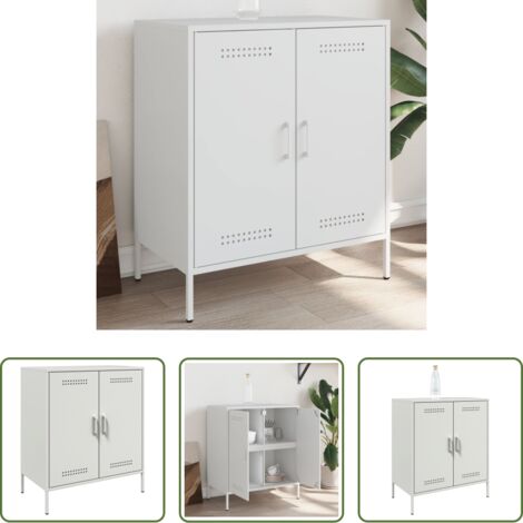 vidaXL Credenza bianca -  Credenza Bianca 68x39x79 cm in Acciaio
