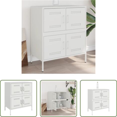vidaXL Credenza bianca -  Credenza Bianca 68x39x79 cm in Acciaio