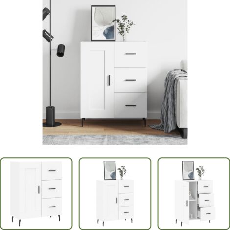 vidaXL Credenza bianca -  Credenza Bianca 69,5x34x90 cm in Legno Multistrato
