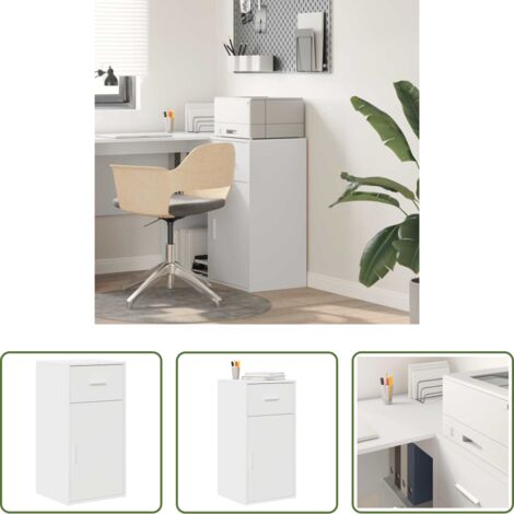 vidaXL Credenza bianca -  Credenza con cassetto Bianco 38 x 34 x 75 cm