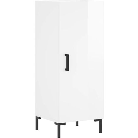 vidaXL Credenza Bianco Lucido 34,5x34x90 cm in Legno Multistrato