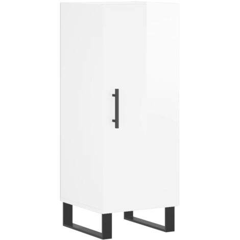 vidaXL Credenza Bianco Lucido 34,5x34x90 cm in Legno Multistrato