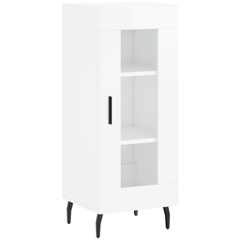 vidaXL Credenza Bianco Lucido 34,5x34x90 cm in Legno Multistrato