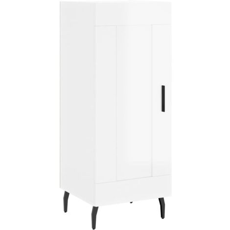 vidaXL Credenza Bianco Lucido 34,5x34x90 cm in Legno Multistrato
