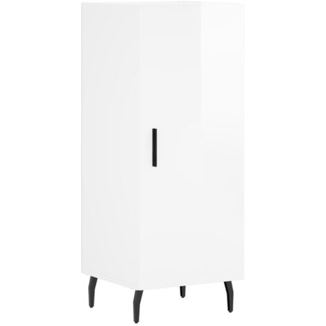 vidaXL Credenza Bianco Lucido 34,5x34x90 cm in Legno Multistrato