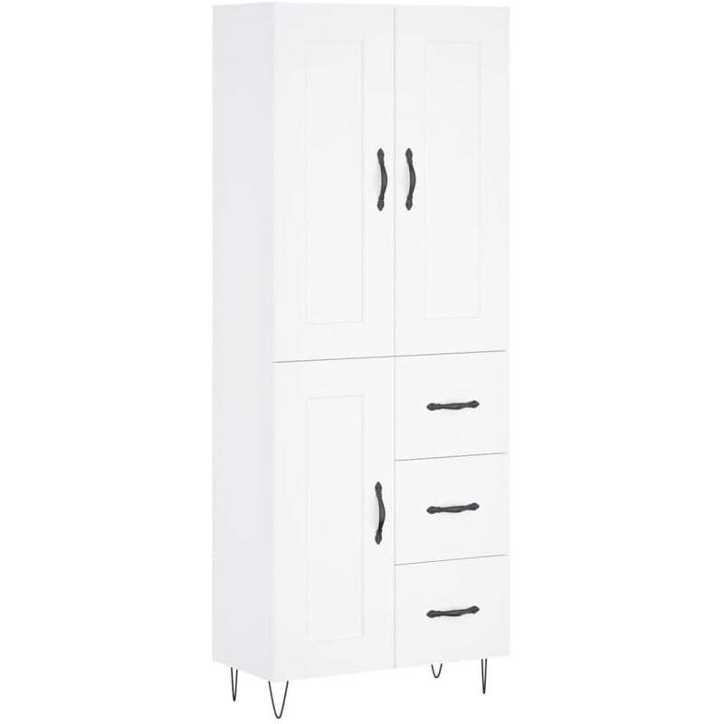 Vidaxl - Credenza Bianca 69,5x34x180 cm in Legno Multistrato Bianco