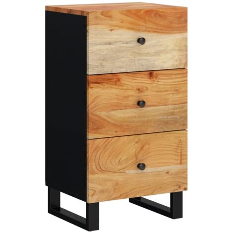 vidaXL Credenza con 3 Cassetti 40x33,5x75 cm Legno Massello di Acacia