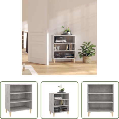 vidaXL Credenza con 3 ripiani -  Credenza Grigio Cemento 57x35x70 cm in Legno Multistrato