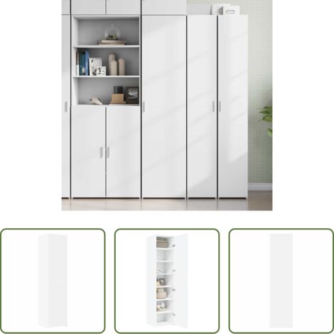 vidaXL Credenza con ante -  Credenza Bianca 45x42,5x185 cm in Legno Ingegnerizzato