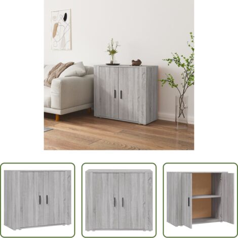 vidaXL Credenza con ante -  Credenza Grigio Sonoma 80x33x70 cm in Legno Multistrato