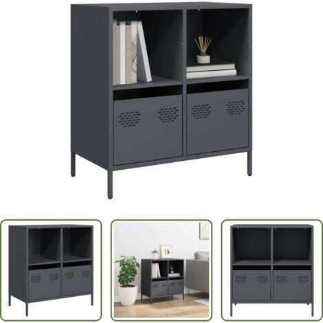 vidaXL Credenza con cassetti -  Credenza Antracite 68x39x73,5 cm in Acciaio Laminato a Freddo