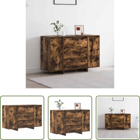vidaXL Credenza con cassetti -  Credenza Rovere fumé 120 x 41 x 75 cm Legno multistrato