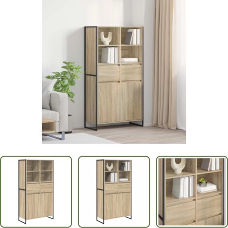 vidaXL Credenza con cassetto -  Credenza 2 pcs Sonoma 81 x 36 x 150.5 cm Legno multistrato